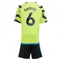 Arsenal Gabriel Magalhaes #6 Bortedraktsett Barn 2023-24 Kortermet (+ Korte bukser)